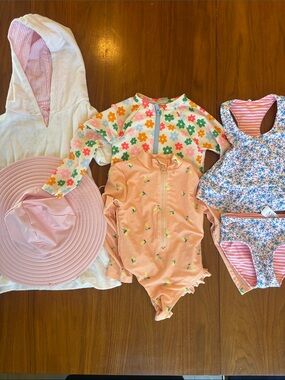 3T Summer Lot!  Cover-up, hat and three swimsuits.